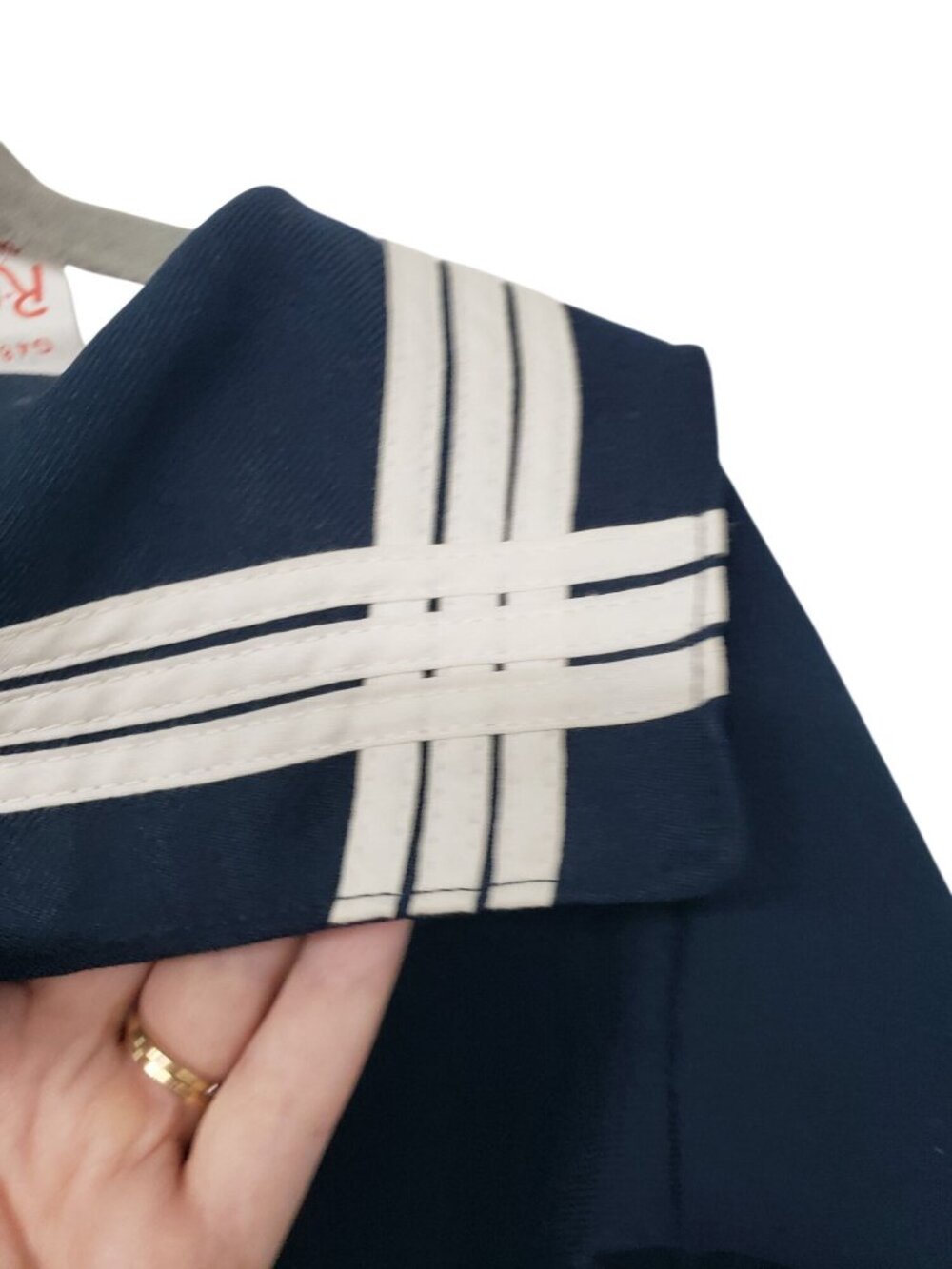 Vintage R Gee Navy Blue Sailor Shirt Top Embroidered Patch Boys Kids 4T Costume - Picture 12 of 13